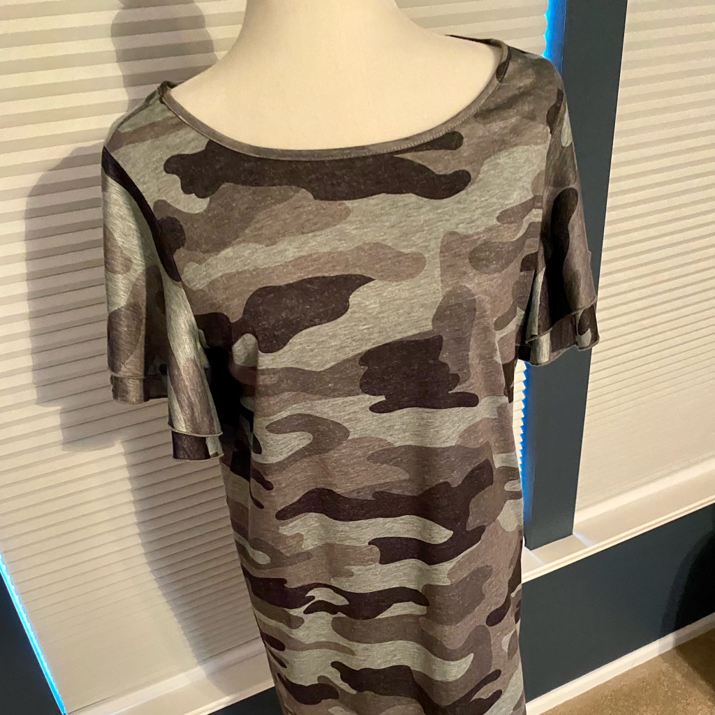 Ladies Camo Scoop Neck Dress